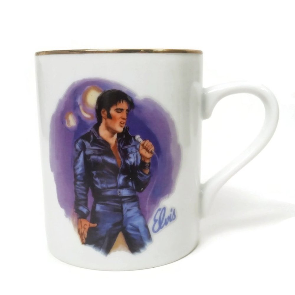 Elvis Presley Hound Dog Coffee Cup Mug Nostalgia Collectible Vintage 1985